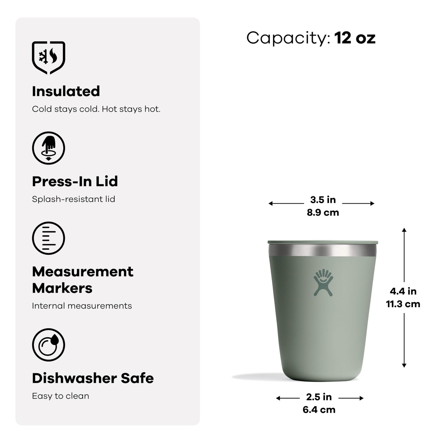 Hydro Flask 12 Oz Outdoor Coffee Tumbler - Stainless Steel Insulated Travel Cup - Camping Mug Surf Blue