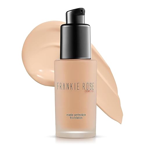 Frankie Rose Cosmetics Matte Perfection Foundation Makeup - Long-Lasting, Hydrating Foundation for Semi-Matte Finish - Foundation Full Coverage