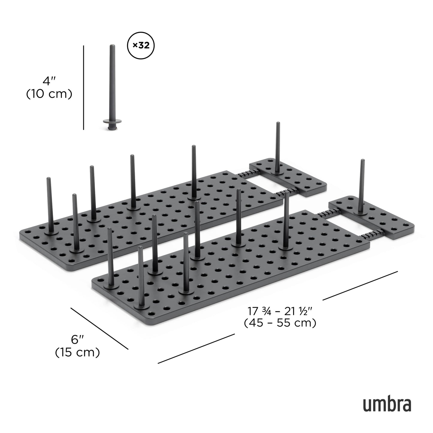 Peggy Kitchen Drawer Cupboard Organizer Tray - Adjustable Storage System For Food Containers, Cookware, Serveware, Utensils and More, Grey