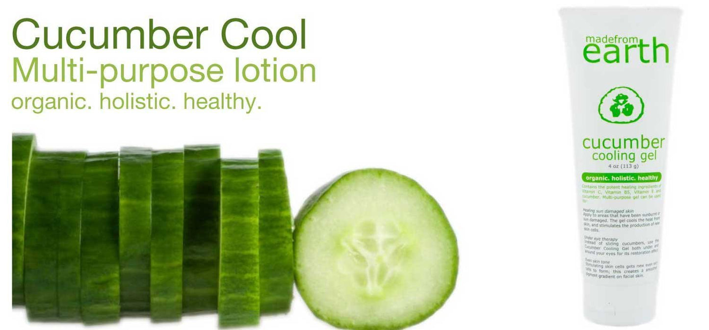 Made from Earth Cucumber Cooling Gel - Organic Aloe Vera & Vitamin C for Face & Body - 4 oz.