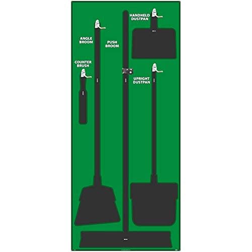 NMC SB103ACP 5S Janitorial Shadow Board, Green/Black, 68"X30", AluminumCompositePanel (Tools Sold Separately)