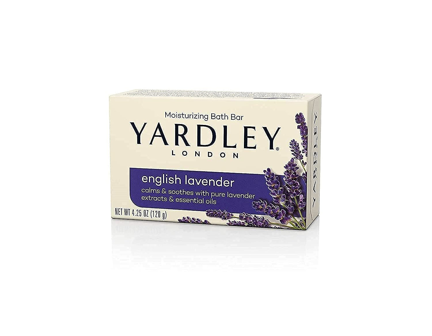 Yardley London English Lavender with Essential Oils Soap Bar, 4.25 oz Bar (Pack of 4)