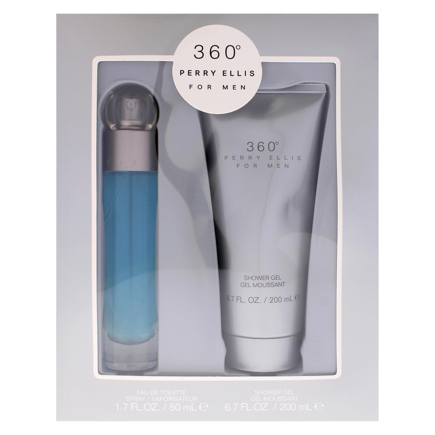 360 by Perry Ellis for Men - 2 Pc Gift Set 1.7oz EDT Spray, 6.7oz Shower Gel