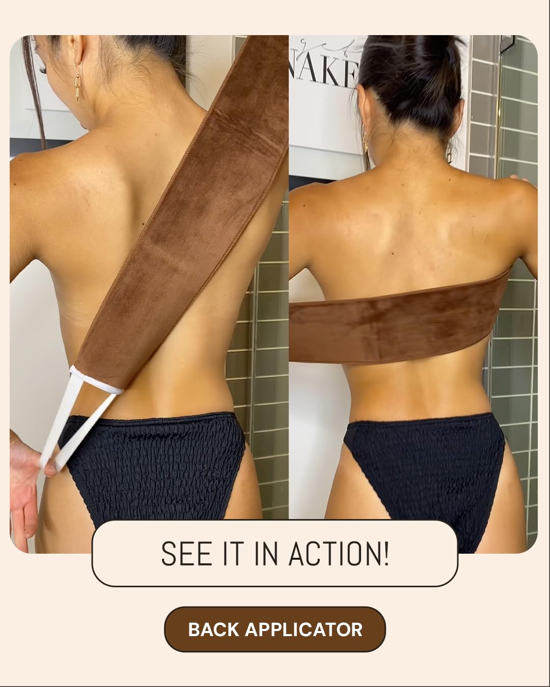Peta Jane Back Tanning Applicator Mitt - Streak-Free, Easy Reach Self Tanner for Back & Body, Sunless Tan at Home, Ergonomic Design for Full Coverage