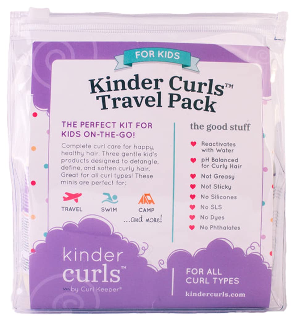 CURL KEEPER - Kinder Curls Kinder Travel Set - Complete Children's Hair Care Travel Set to Detangle, Define, and Soften Curly Hair (3.4 oz / 100 ml)