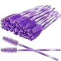300 Pack Mascara Wands Disposable Eyelash Brush for Extensions Lash Applicators Tool Kit, Deep Purple