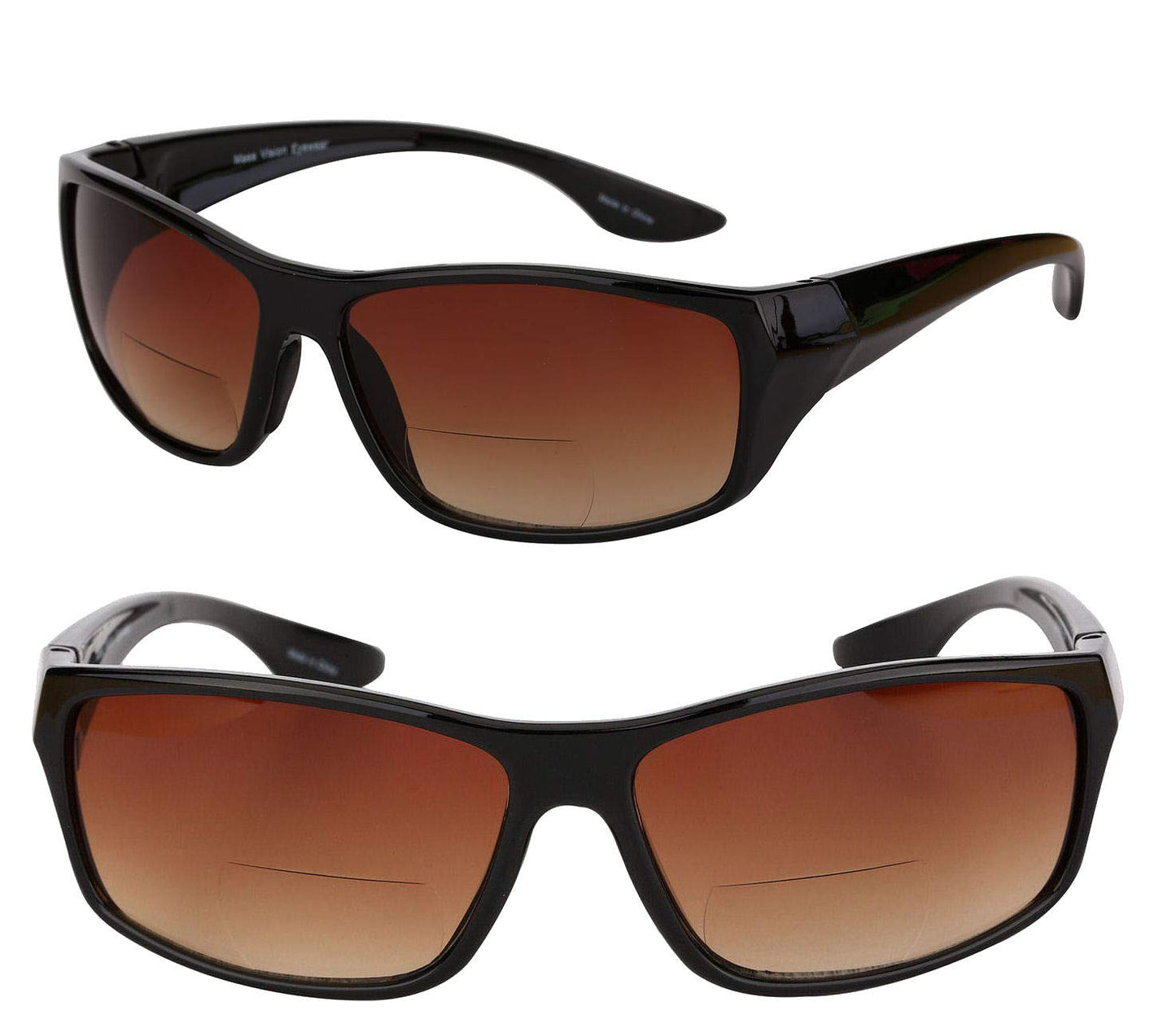 Mass Vision 2 Pair of Unisex High Density (HD) Bifocal Driving Sunglasses (Black, 2.0)