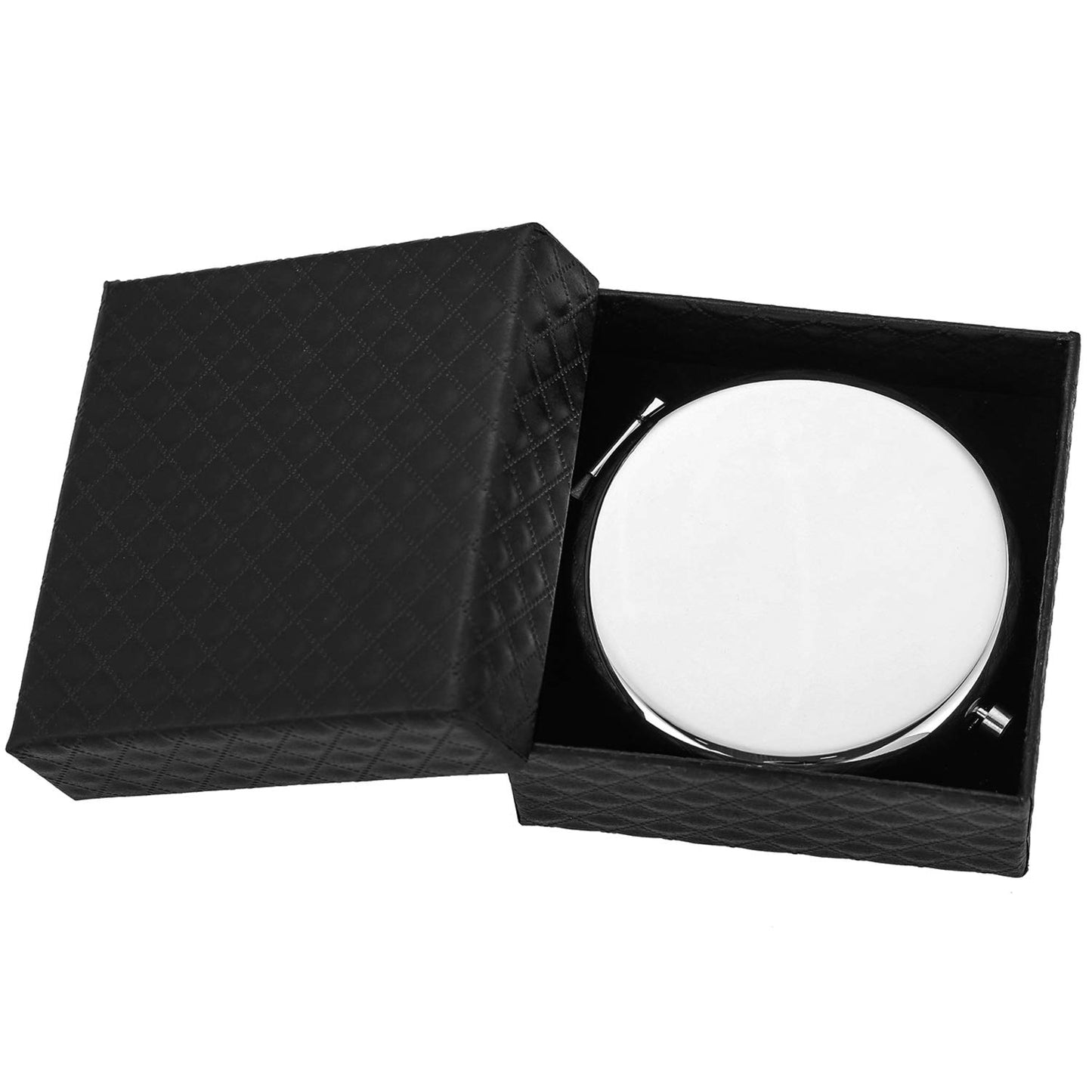 Forest Kiss Daughter Gifts Silver Stainless Steel Compact Makeup Mirror Graduation Birthday with Gift Box