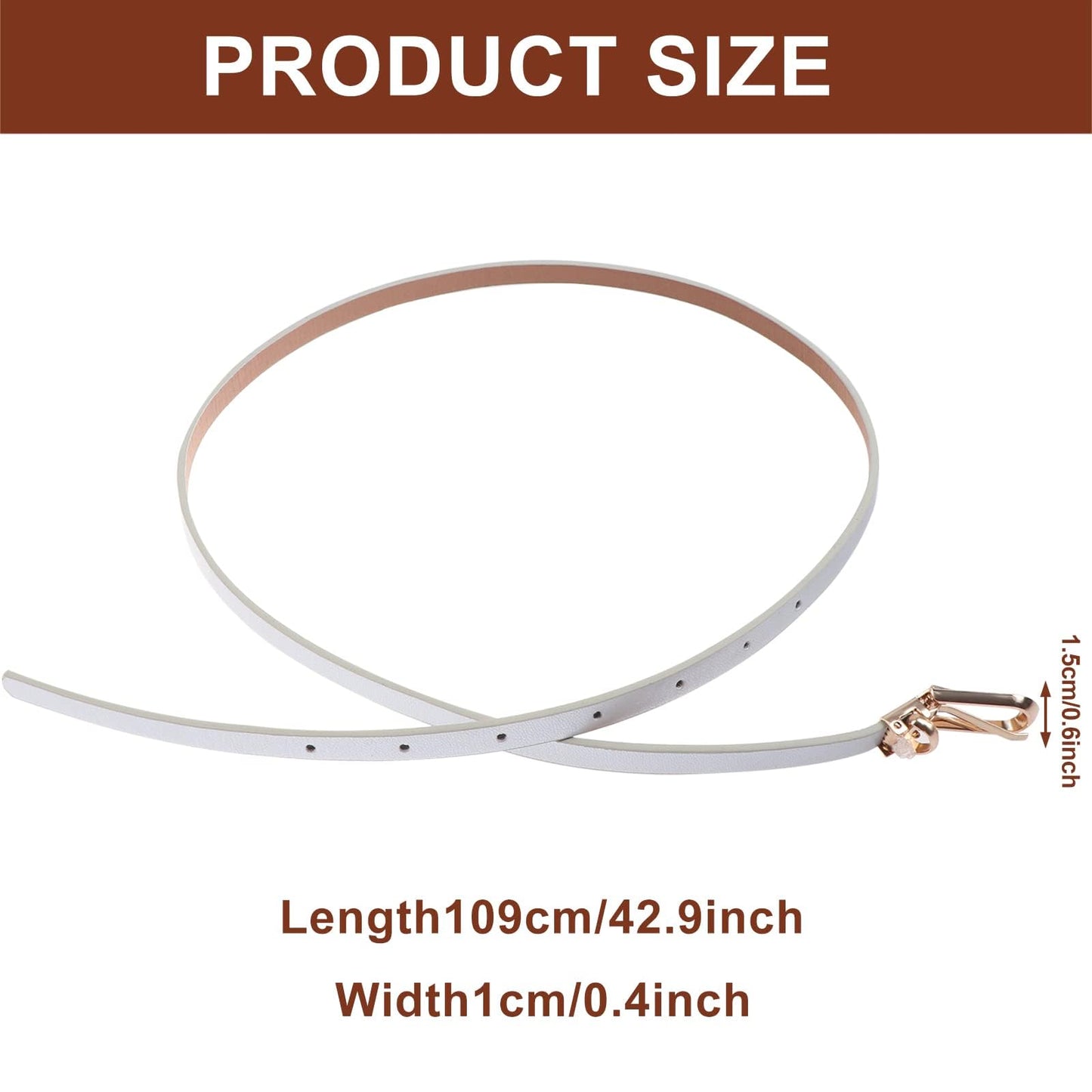 Uoeo Set of 10 Womens Thin Belts Women Skinny PU Leather Belt Adjustable Thin Waist Belt