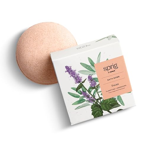 Sprig by Kohler Clary Sage + Patchouli Bath Bomb, Hypoallergenic, Made with Natural Botanicals & Premium Skincare Ingredients (Shea Butter, Coconut…