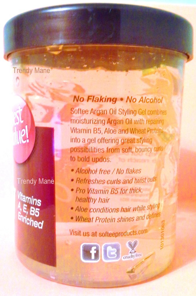 Softee argan oil styling gel 8 ounce, Yellow, 8 Ounce