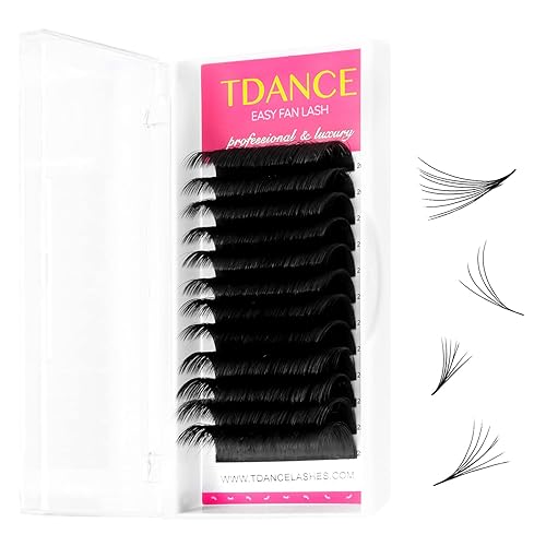 TDANCE Easy Fan Lash Extension Rapid Blooming Volume Eyelash Extensions C CC D DD J B L Curl 0.03-0.12mm Thickness Easy Fan Volume Lashes Self Fanning