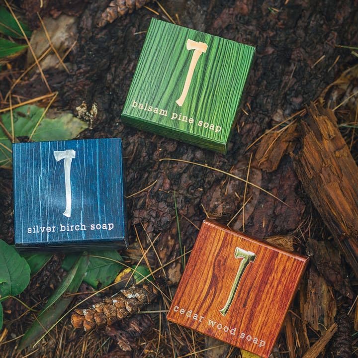 Kalastyle Wood Aromatics Collection Soap Trio | BALSAM and PINE, PALO SANTO, CEDAR WOOD Soaps | Exfolating | Refreshing | Vegan | Cruelty-Free | 3 x