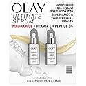 Olay Ultimate Niacinamide + Vitamin E + Peptide 24 Hydrating Serum, Fragrance Free, 1.3 Fl Oz (Pack of 2)