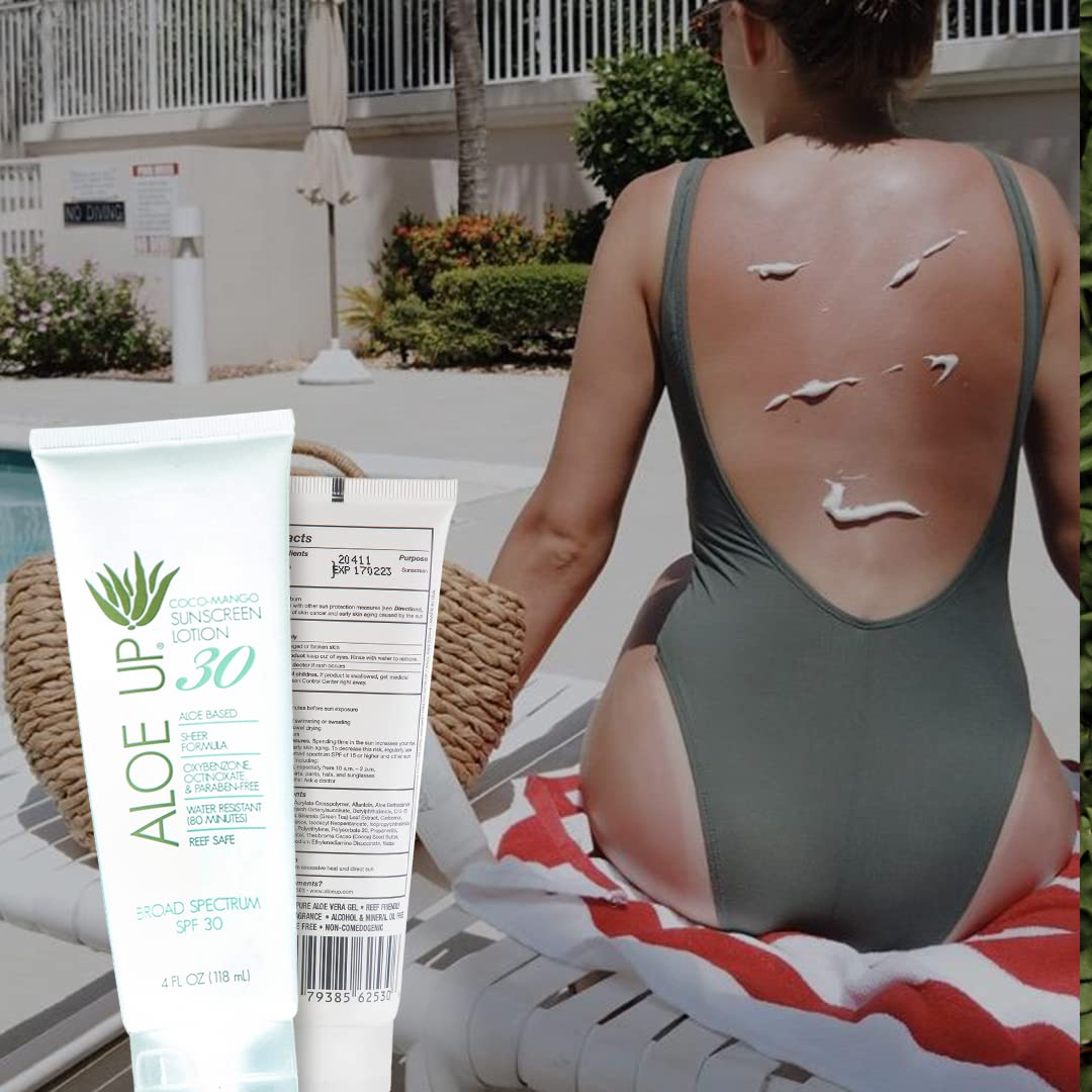 Aloe Up White Collection Sunscreen Spray SPF 30 | Broad Spectrum Sunscreen Mist for Face and Body | Aloe Vera Gel Water Resistant up to 80 Minutes |