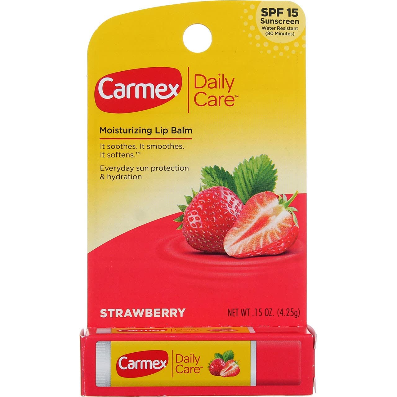 Carmex Cold Sore Relievers Carmex Daily Care Moisturizing Lip Balm Strawberry Spf 15, 0.15 Oz