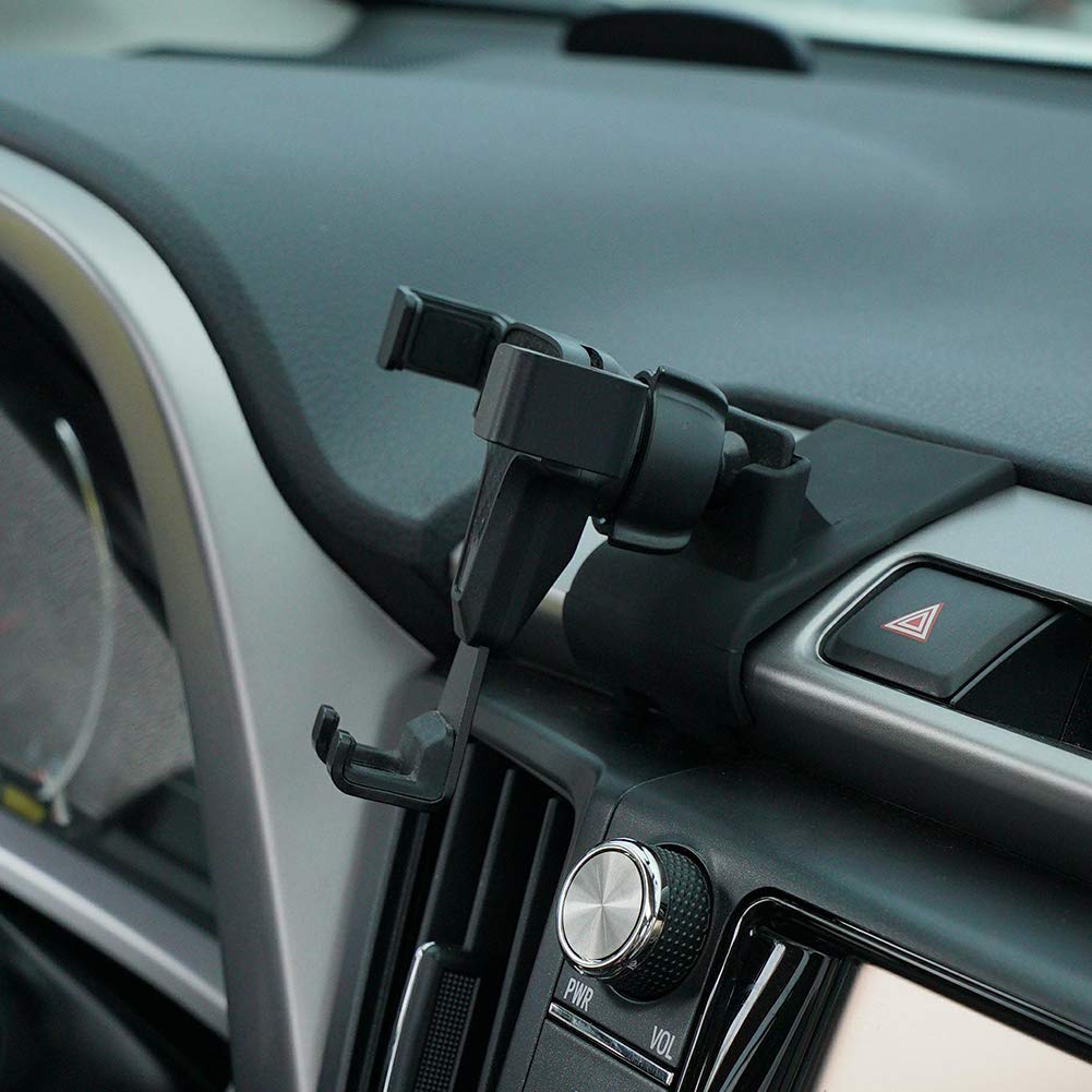 BEERTE Phone Holder fit for Toyota RAV4 2013-2018 Adjustable Air Vent, Car Dashboard Cell Phone Mount Carbon Fiber Pattern Phone Mount fit for Any…