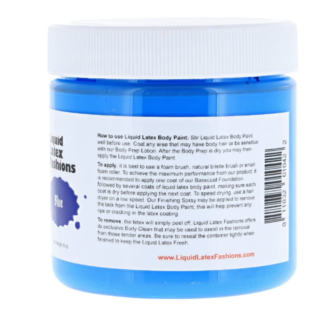 Liquid Latex Fashions Blue Body Paint for Adults and Kids, Ammonia Free, Cosplay Makeup, Creates Professional Monster, Zombie Arts, Easy On and Off- 4