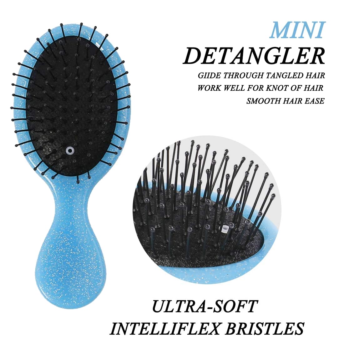 Toddler Detangler Hair Brush Travel Detangling Brushes 3Pcs Women Valentines Day Best Gift Small For Baby Kids Pocket hairbrush Pro, for Curly Wet Dry