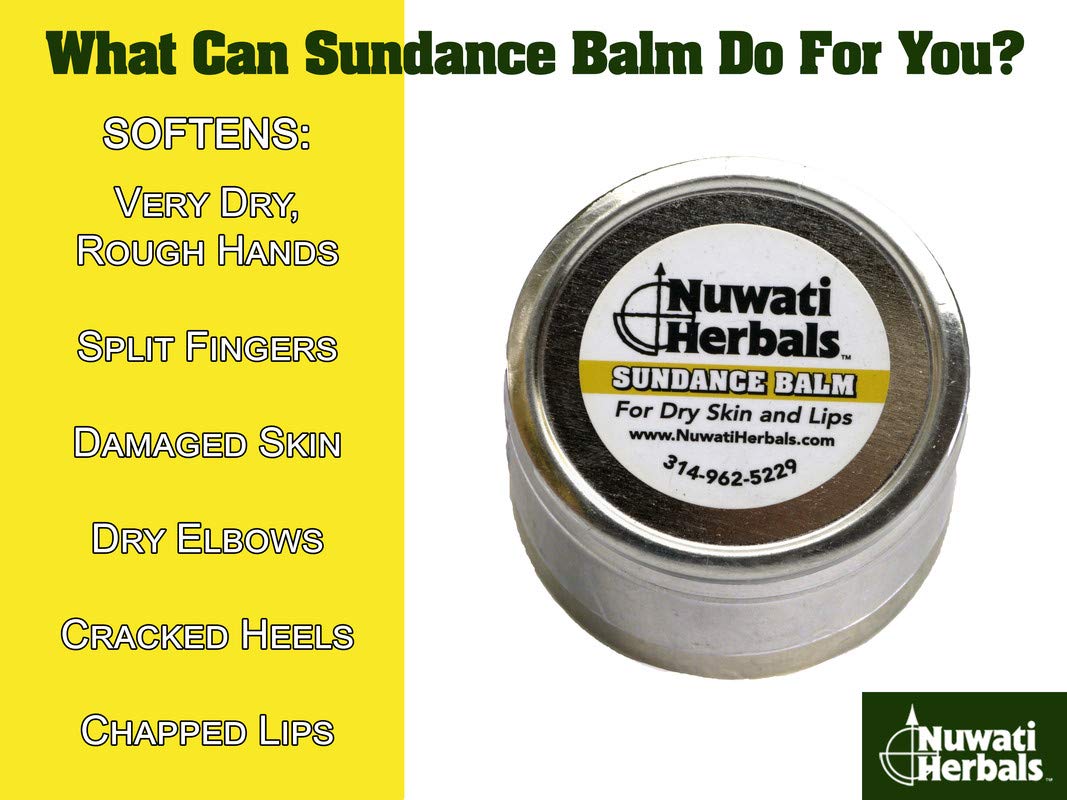 Nuwati Herbals Healing Balm for Severely Dry Skin Sundance Balm - Softens Rough, Dry, Damaged Skin, Lips, and Cuticles - For Elbows, Heels, Hands,
