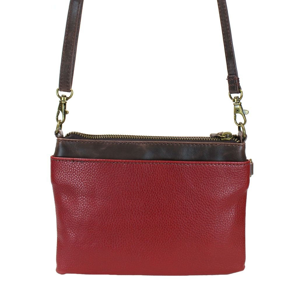 Chala Paw Print Mini Crossbody Handbag Dog Lovers Convertible Straps Dog Mom (Teal Paw/Burgundy)