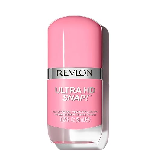 REVLON Ultra HD Snap Nail Color, Natural Rich Glossy Polish, 100% Vegan Formula, No Base or Top Coat Needed, 008 Damsel in a Dress, 0.27 fl oz