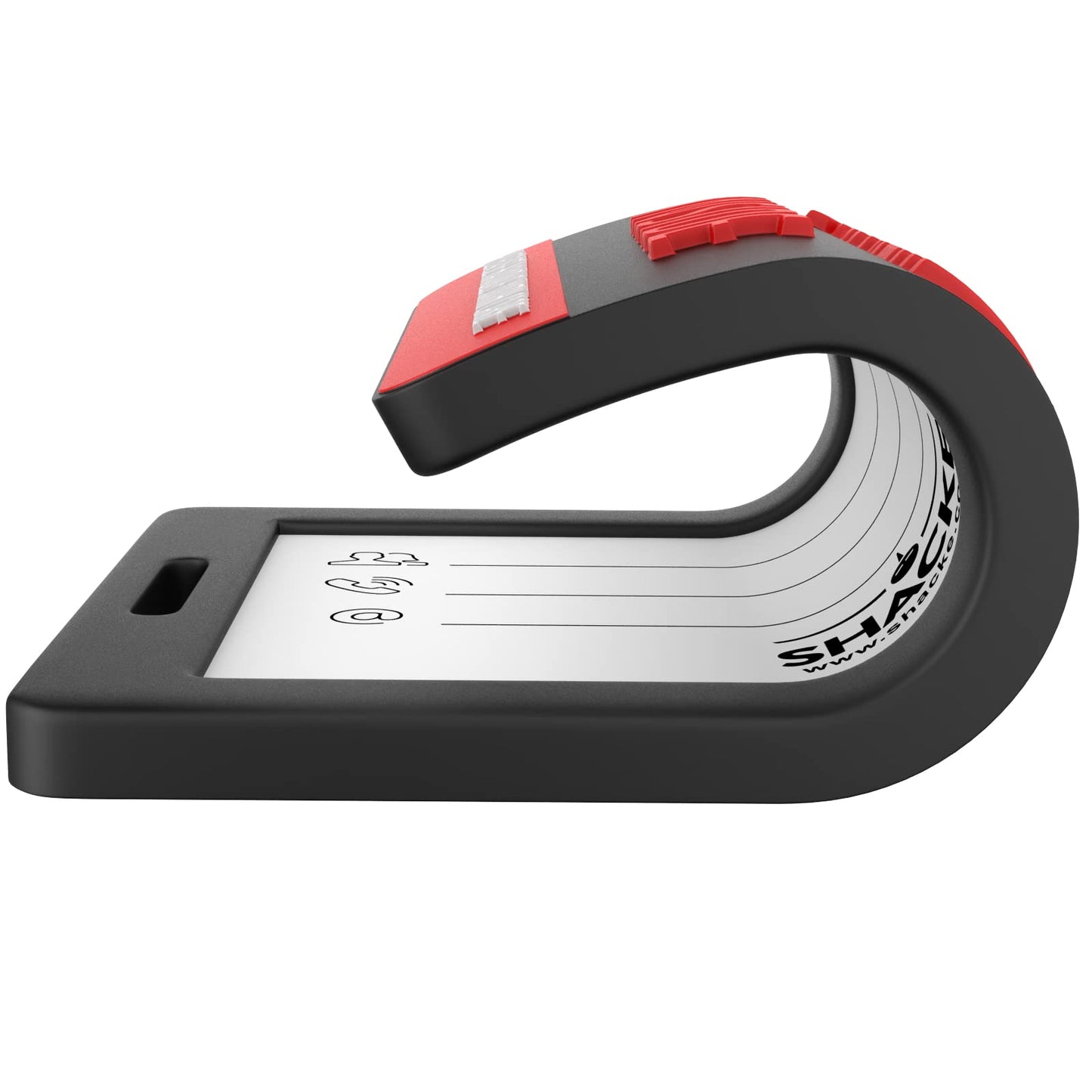 Shacke Medical Equipment Luggage Tag for Respiratory Devices (Black/Vertical)