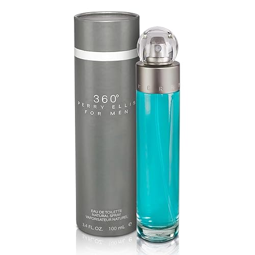 Perry Ellis 360° Eau De Toilette Spray for Men - Mens Cologne, Long Lasting Perfume, EDT, Fragrance with Notes of Bergamot, Juniper & Musk - 3.4 fl oz