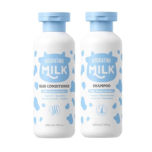 Nourishing Milk Shampoo Conditioner Set, Cleans, Removes Dandruff, Thickening, Plumps and Softens, Everyday Nourishing Formulas, for Dry, Itchy Scalp