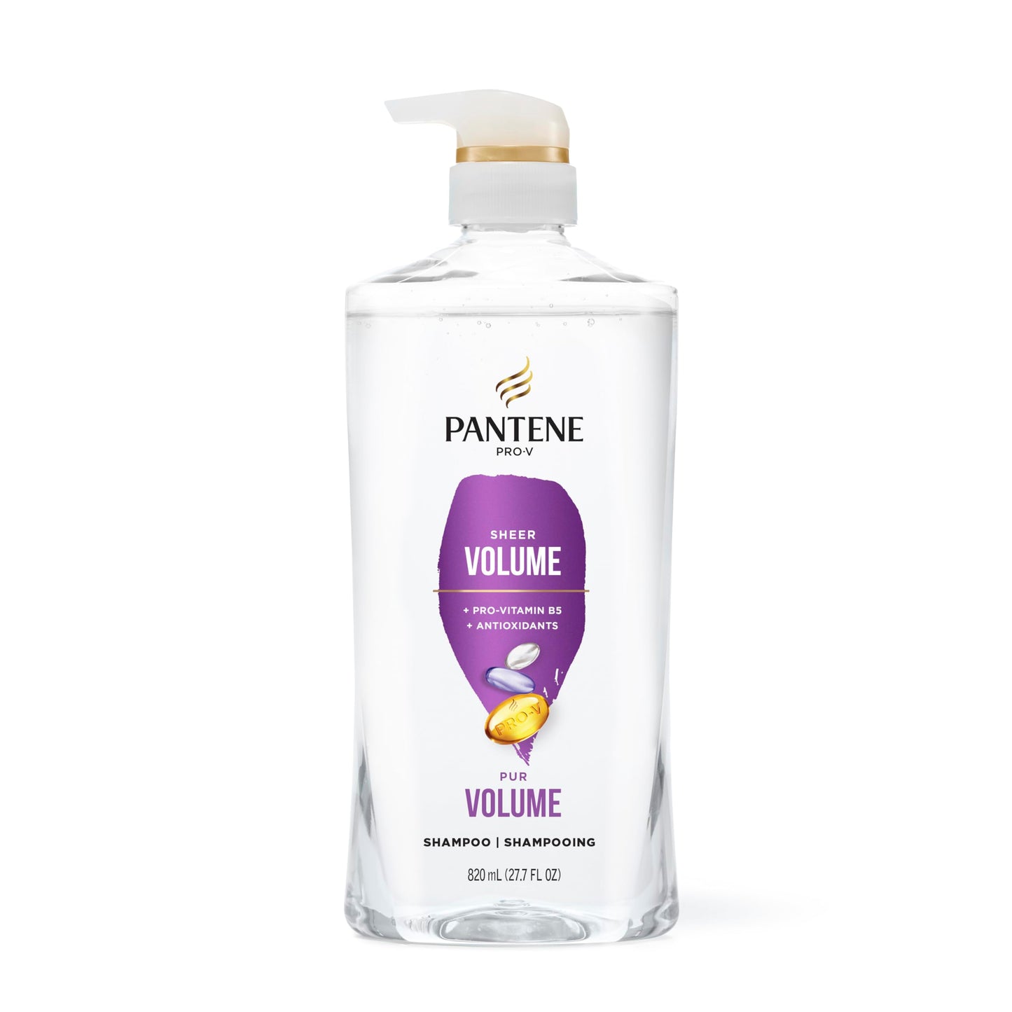 Pantene Shampoo, Sheer Volume - Lightweight Nourishment for Fine, Color-Treated Hair, 72-Hour Fullness and Body, 27.7 Oz Each