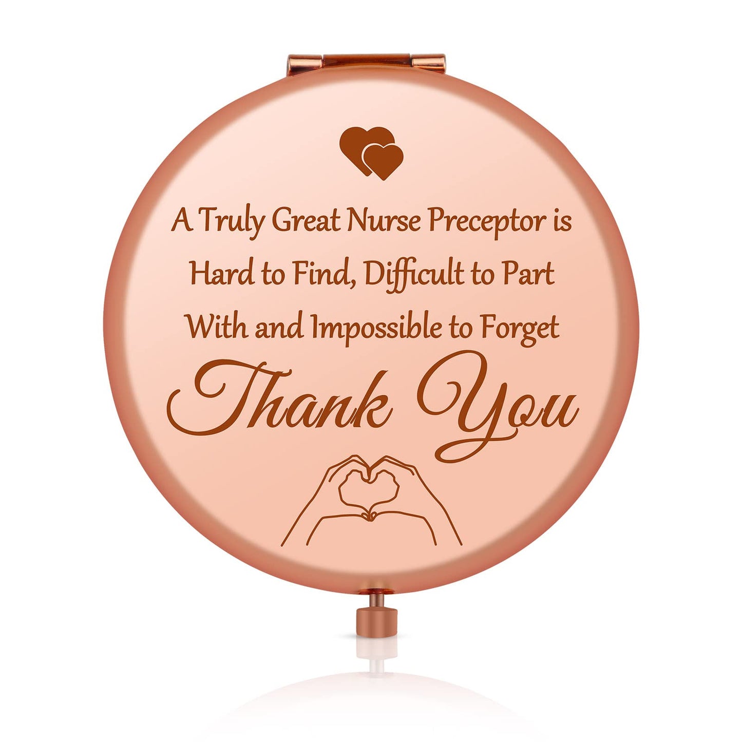 Jielahua Appreciation Gifts for Nurse Preceptor Christmas Birthday Gifts for Nurse Preceptor Rose Gold Compact Mirror Retirement Gift for Nursing