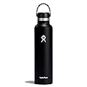 Hydro Flask Water Bottle - Insulated Stainless Steel - Non Spill, Leakproof in 24 Oz Black