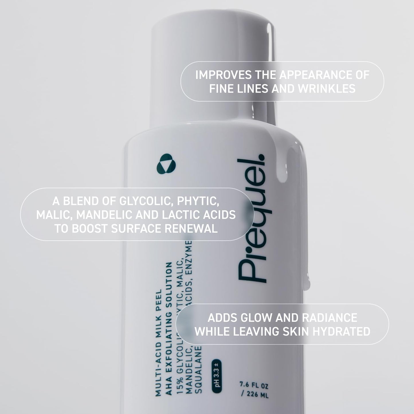 Prequel Skin Multi-Acid Milk Peel, Professional Exfoliating Solution. 15% Glycolic Acid Face Peel with Lactic Acid and Enzymes. Hydrating Chemical