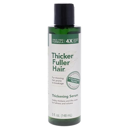 Thicker Fuller Hair Thickening Serum - Thinning Hair Treatment - Hair Volumizer Serum with Natural Ingredients - Fights Breakage - 5 oz