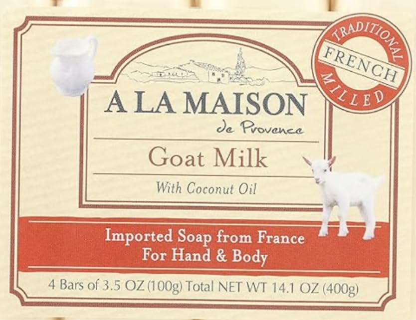 A LA MAISON Goat Milk Bar Soap - Triple French Milled Natural Moisturizing Hand Soap Bar (12 Bars of Soap, 3.5 oz)