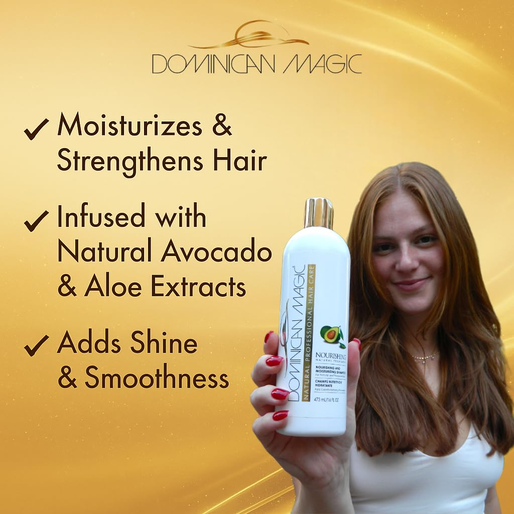 Dominican Magic Nourishing Shampoo - Gentle Cleanse, Strenghtens Hair, For Natural Professional Hair Care, 15.87 Oz, 15.87 Ounces