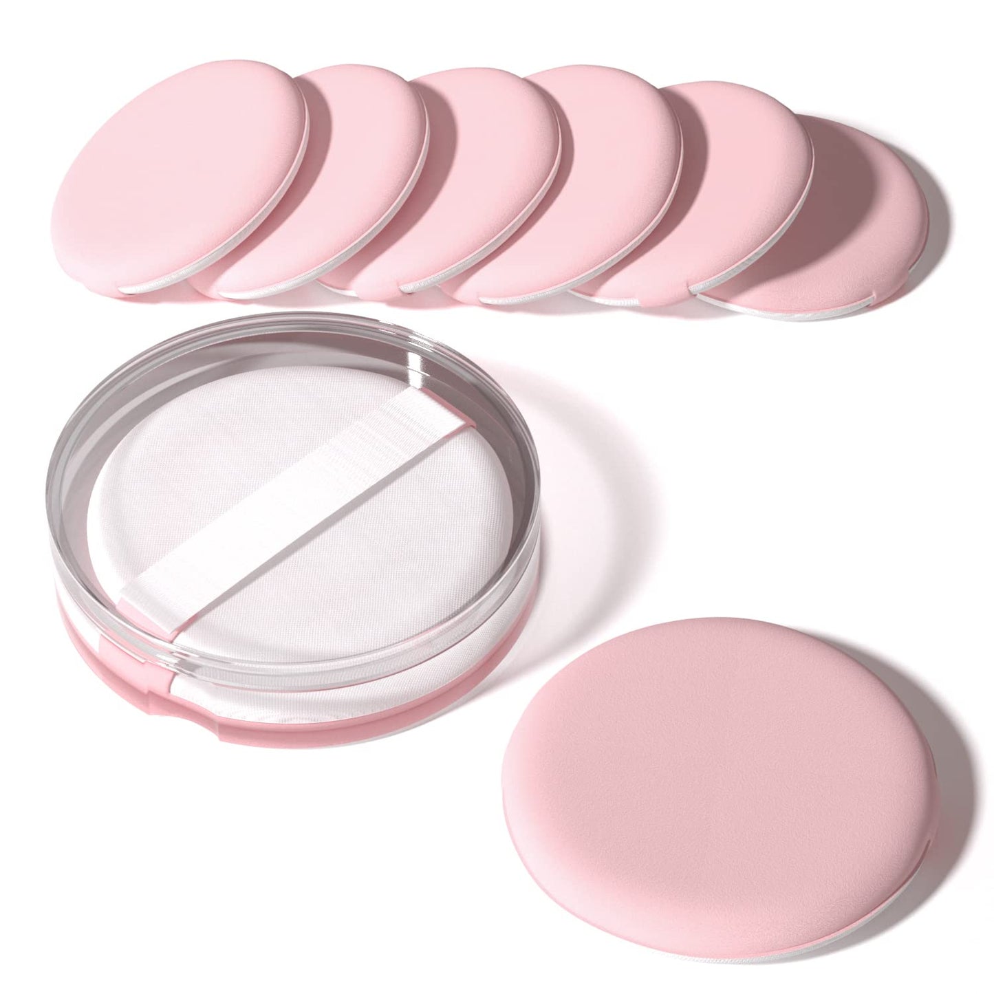 MOHOPE 8Pcs Air Cushion Makeup Sponges for Foundation with Portable Box | Latex-Free Blending Sponge for Liquid, Cream, Foundation and Powder | Round