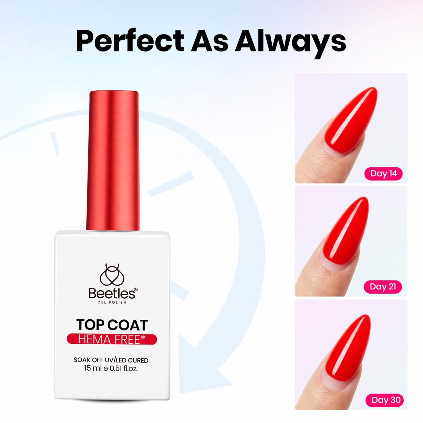 Beetles Gel Top Coat 15ml - HEMA-Free High Gloss for Gel Nail Polish Shine UV/LED Curable Long Lasting for Beginner Home DIY & Salon Nail Art Beauty and Personal Care beetles Gel Polish