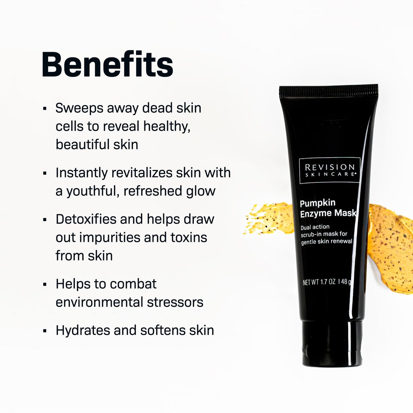 Revision Skincare Pumpkin Enzyme Mask, Gently Exfoliating Facial Mask, with Brazilian Clay and Natural Enzymes, 1.7 oz