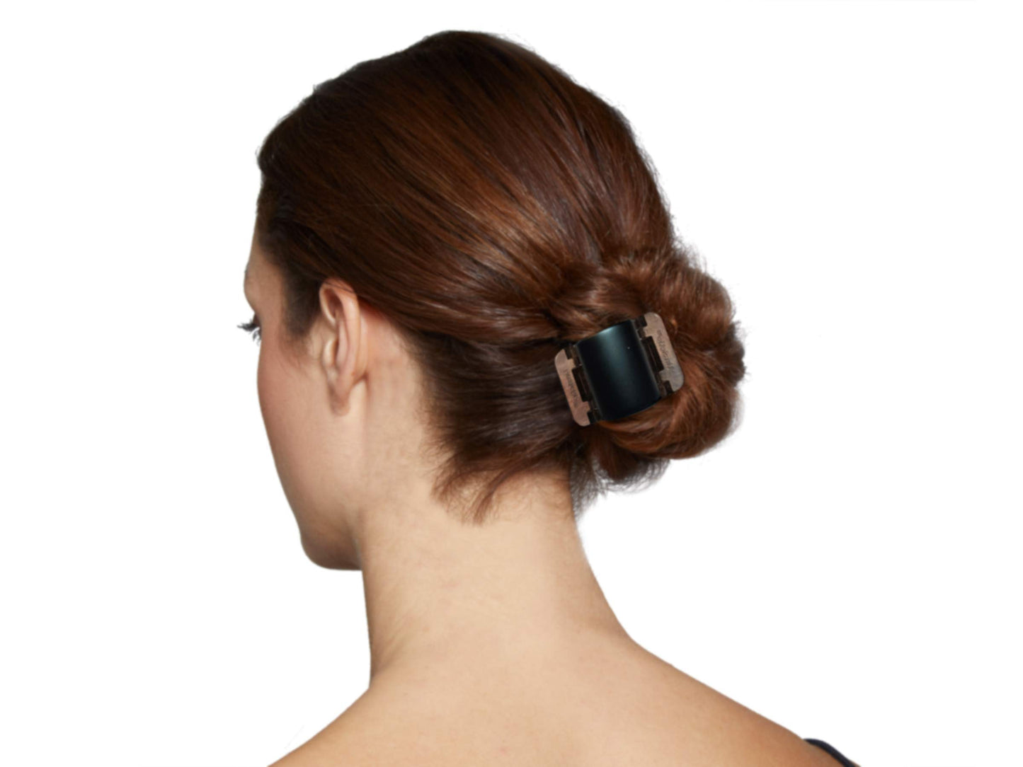 Linziclip Hair Jawclip Midi Black Solid & Black Matte Bundle, 2-pack