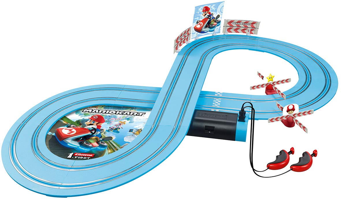 Carrera First Nintendo Mario Kart Slot Car Race Track - Includes 2 Cars: Mario and Yoshi - Battery-Powered Beginner Toy Racing Set for Kids Ages 3…