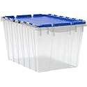 Akro-Mils KeepBox 12 Gallon Storage Container, Nesting and Stackable Plastic Storage Box with Lid Attached, Clear Tote for Garages, Closets…