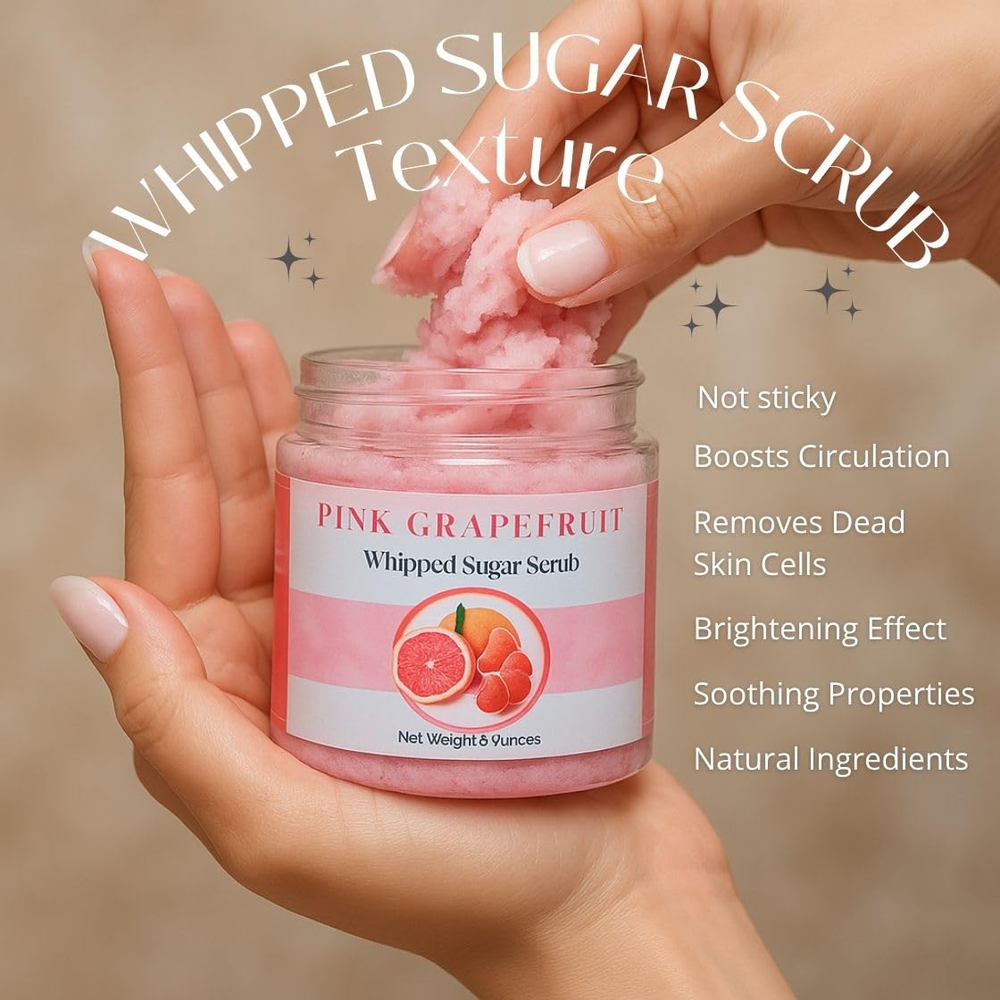 Nature Skin Shop Watermelon Whipped Sugar Scrub, 8oz Foaming Body Polish for Dry Skin & a Summer Glow