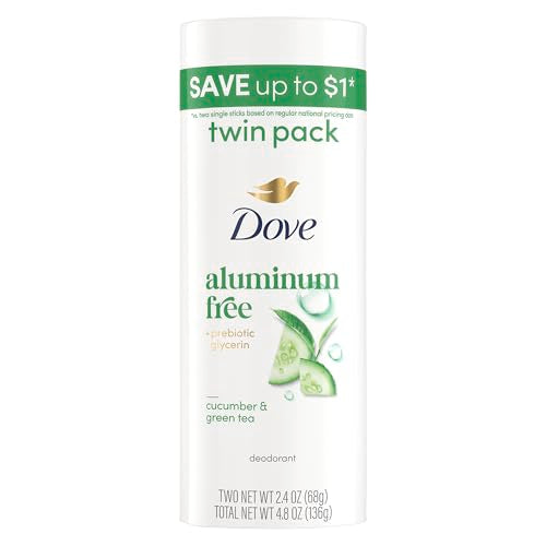 Dove Deodorant Stick 2 pk Cucumber & Green Tea for 72 Hour Odor Protection Aluminum Free 2.4 oz Beauty and Personal Care Dove