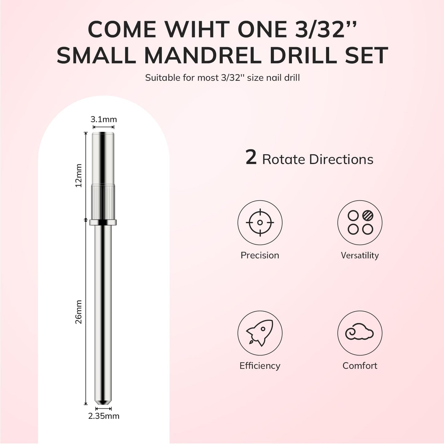 Lavinda Pink Nail Drill Bits 80#120#180#240# Small Sanding Bands for Nail Drill Nail File with 2 Mandrel Bits for Acrylic Nails Gel Manicures Beauty and Personal Care Lavinda