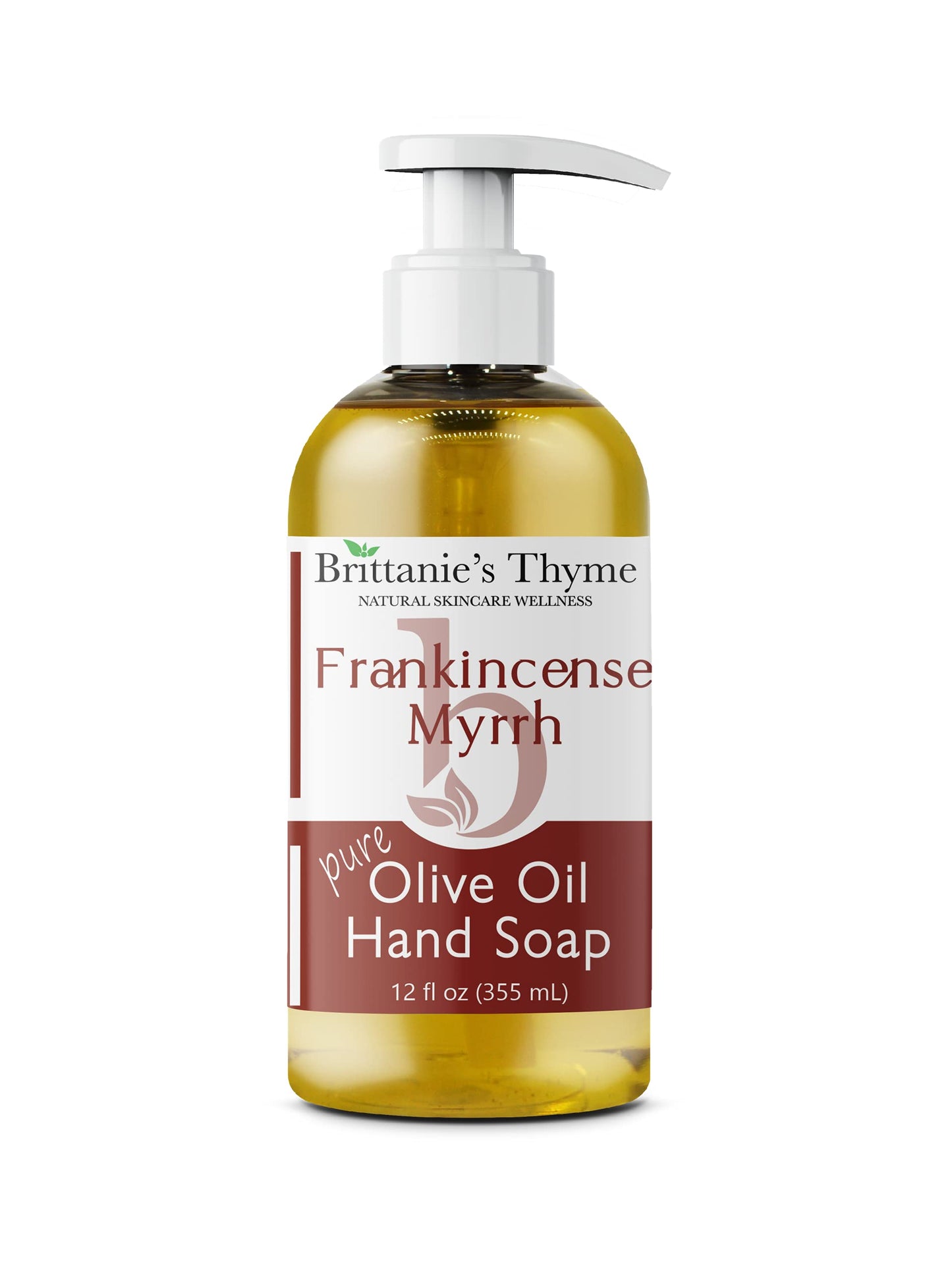 Brittanie’s Pure Castile Liquid Soap Refill, Frankincense, 12 Ounce | Dish Soap, Hair & Body, Home, Gentle and Pure, Made with Natural Luxurious Oils