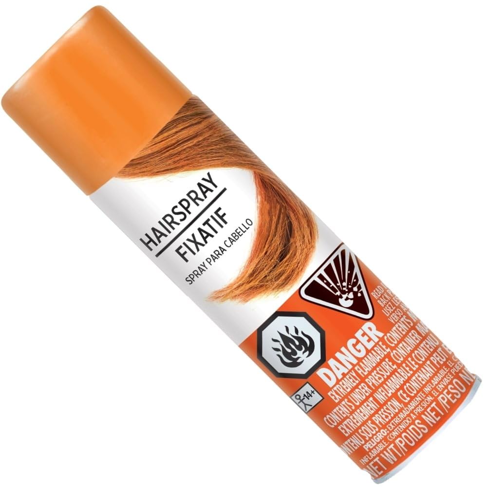Vibrant Orange Hair Spray Color - 3 oz. (1 Count) - Instantly Transforms Your Look, Ideal for Parties & Cosplay