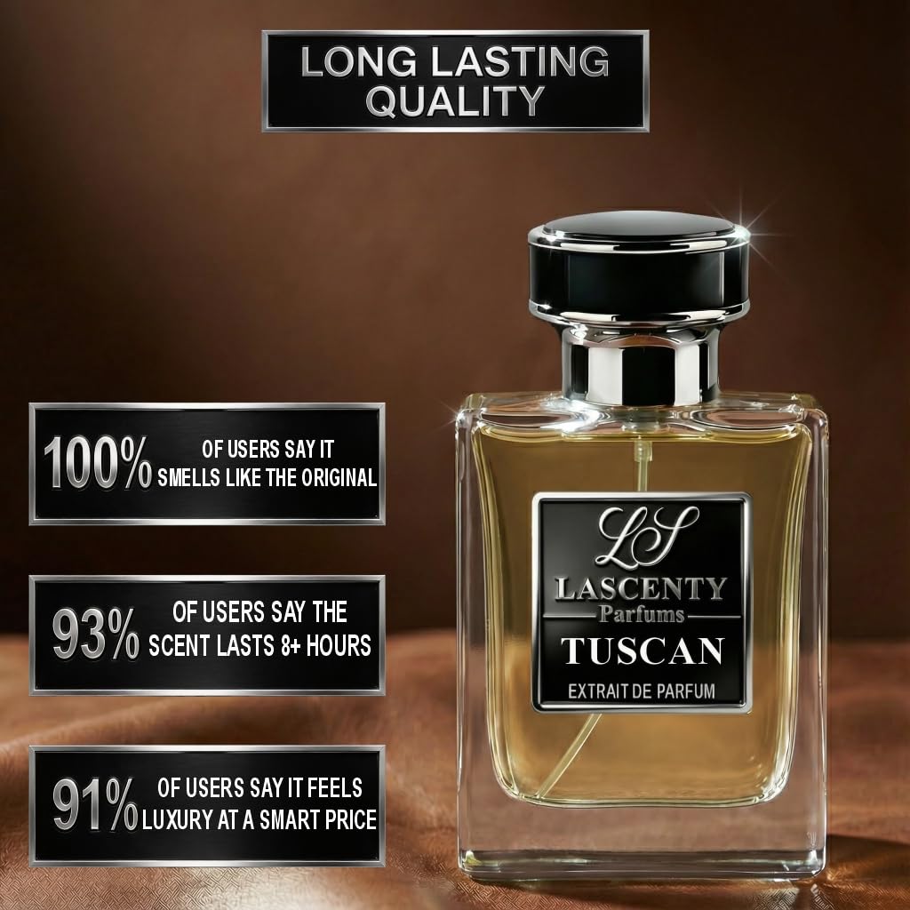 LaScenty TUSCAN Inspired by Tuscan Leather, Leather Amber Woody Perfume and Cologne for Men and Women, Long Lasting Intense Fragrance with Strong High Beauty & Personal Care LaScenty
