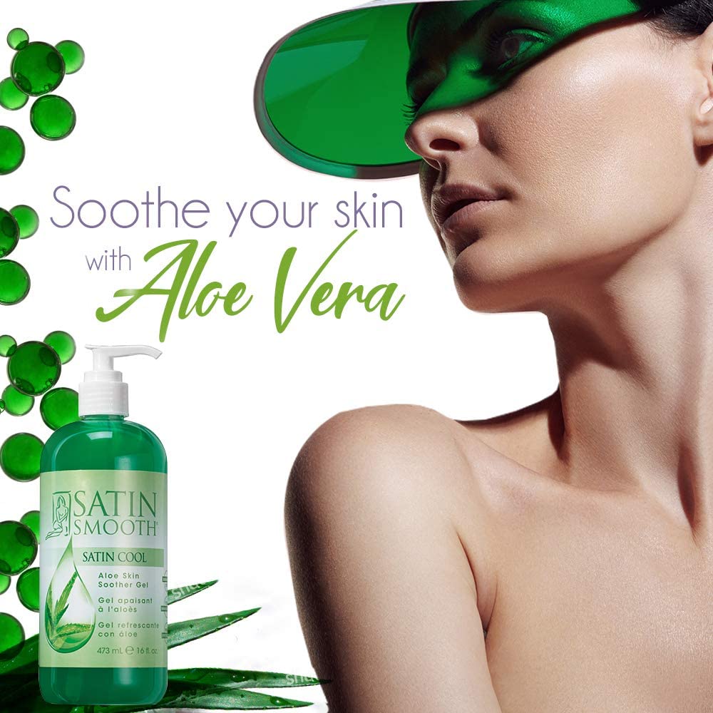 SATIN SMOOTH Satin Cool Aloe Skin Soother Gel for Unisex - 16 oz Gel