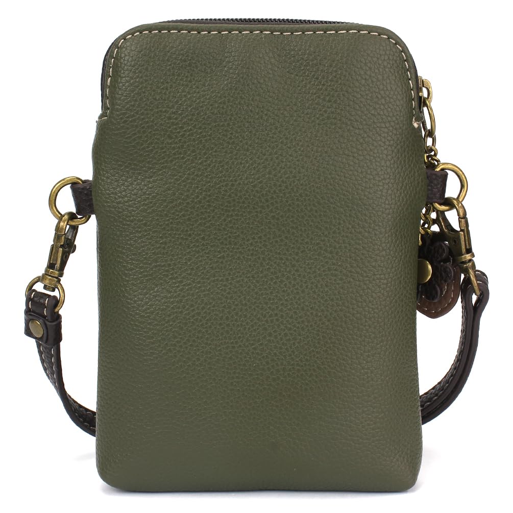 CHALA Crossbody Cell Phone Purse | Women's Multi-Color Wristlet Handbags with Adjustable Strap (Olive_ Squirrel)